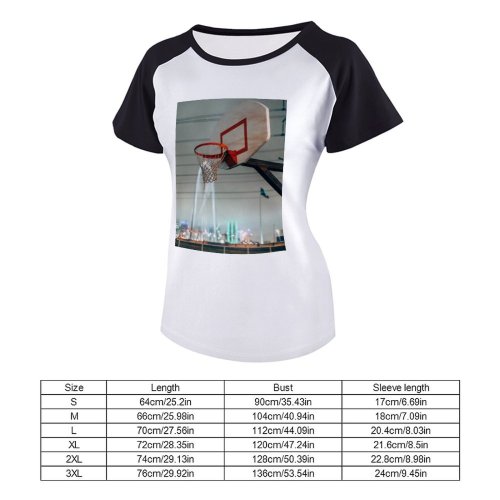 yanfind Women's Sleeve Raglan T Shirt Short Basketball Basket Court Hoop Ring Net Rim Sport Sports