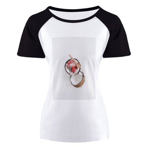 yanfind Women's Sleeve Raglan T Shirt Short Berries Berry Chia Seeds Coconut Cutout Delicious Diet Fruit Fruits Healthy Little