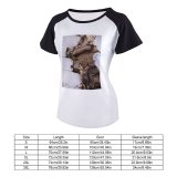 yanfind Women's Sleeve Raglan T Shirt Short Cat Kitten Pet _
