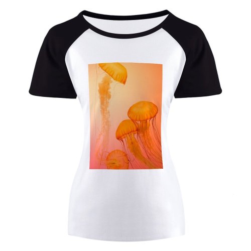 yanfind Women's Sleeve Raglan T Shirt Short Android Aquarium Aquatic Fantasy Iphone Jelly Fish Jellyfish Outdoor Outdoors Phone Underwater
