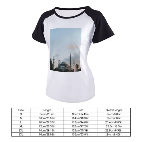 yanfind Women's Sleeve Raglan T Shirt Short Ancient Architecture Building City Dawn Daylight Dome Exterior Facade Historic Landmark