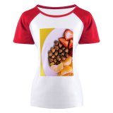 yanfind Women's Sleeve Raglan T Shirt Short Assorted Berries Fruit Confection Delicious Diet Eating Healthy Fruits Health