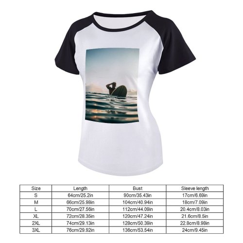 yanfind Women's Sleeve Raglan T Shirt Short Action Adventure Beach Beautiful Board Cool Fun Happy Leisure Motion Ocean