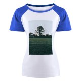 yanfind Women's Sleeve Raglan T Shirt Short Ball Field Football Goal Grass Sky Soccer Sunrise Sunset