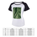 yanfind Women's Sleeve Raglan T Shirt Short Botanical Freshness Growth Leaf Outdoor Outdoors