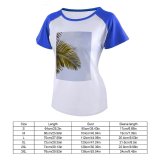 yanfind Women's Sleeve Raglan T Shirt Short Frond Leaf Palm Tree Tropical