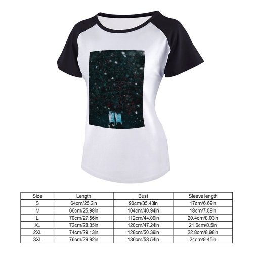 yanfind Women's Sleeve Raglan T Shirt Short Berries Dark Landscape Outdoors Scene Scenic Shoes Snow Snowing Snowy Tree