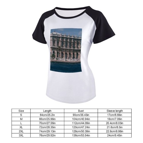 yanfind Women's Sleeve Raglan T Shirt Short Ancient Architecture Buildings City Cityscape Exterior Facade Fence Gate Historic Landmark