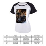 yanfind Women's Sleeve Raglan T Shirt Short Cat Cute Pet Whiskers