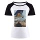 yanfind Women's Sleeve Raglan T Shirt Short Travel Aircraft Aviation Barbed Wire Fence Daylight Metal Outdoors Signs