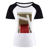 yanfind Women's Sleeve Raglan T Shirt Short Architecture Building Contemporary Door Doorway Home Outdoors
