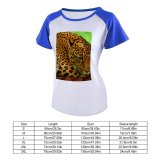 yanfind Women's Sleeve Raglan T Shirt Short Big Cat Jaguar Safari Wild Wildlife