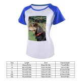yanfind Women's Sleeve Raglan T Shirt Short Dog Grass Pet