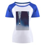 yanfind Women's Sleeve Raglan T Shirt Short Art Dew Drop Macro Motion Reflection Snow Winter