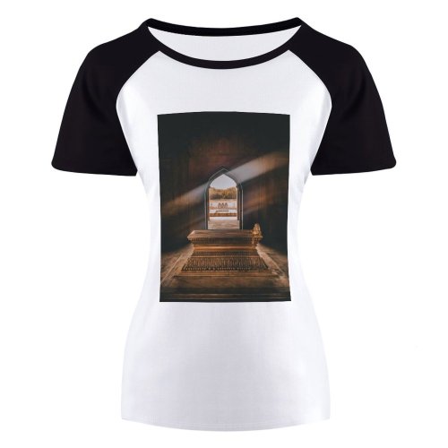 yanfind Women's Sleeve Raglan T Shirt Short Ancient Architecture Coffin India Outdoors Tomb
