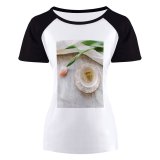 yanfind Women's Sleeve Raglan T Shirt Short Cup Delicious Flatlay Flora Flower Flowers Healthy Herb Herbal Tea Leaves Liquid