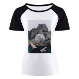 yanfind Women's Sleeve Raglan T Shirt Short Floating Globe Levitation Macro Marseille
