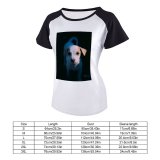 yanfind Women's Sleeve Raglan T Shirt Short Adorable Pit Bull Cute Dog Doggy Fur Little Outdoors Pedigree Pet Puppy