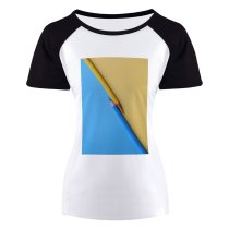 yanfind Women's Sleeve Raglan T Shirt Short Art Materials Pencils Coloring Contrast Creative Daylight Design Half Sharp Sharpened