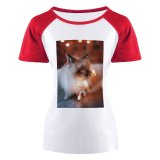 yanfind Women's Sleeve Raglan T Shirt Short Adorable Bunny Cute Pet Rabbit Rodent String Lights