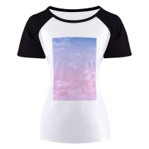 yanfind Women's Sleeve Raglan T Shirt Short Aesthetic Android Atmosphere Beautiful Cloud Cloudiness Clouds Cloudscape Colorful Daylight