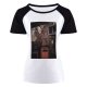 yanfind Women's Sleeve Raglan T Shirt Short Cat Face Daylight Eyes Fur Letterbox Outdoors Pet Tree Whiskers