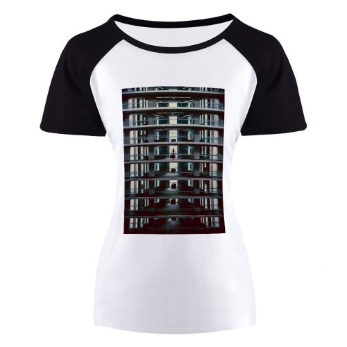 yanfind Women's Sleeve Raglan T Shirt Short Architectural Design Architecture Building Contemporary Daytime Elevated Futuristic Glass Items Panels