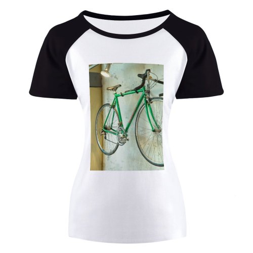 yanfind Women's Sleeve Raglan T Shirt Short Bicycle Bike Hanging Pavement Racing Road Spotlight Street Tire Transportation System