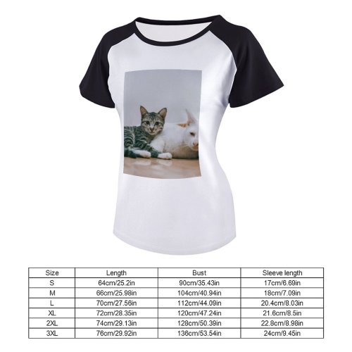 yanfind Women's Sleeve Raglan T Shirt Short Cats Cat Eyes Fur Furry Little Mammals Tabby Whiskers
