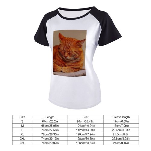 yanfind Women's Sleeve Raglan T Shirt Short Adorable Cat Face Cuddly Cute Downy Felidae Focus Fur Furry Mat