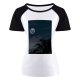 yanfind Women's Sleeve Raglan T Shirt Short Astrology Astronomy Clouds Dark Darkness Evening Luna Lunar Moonlight Night Outdoors