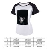 yanfind Women's Sleeve Raglan T Shirt Short Cute Dog Galaxy IPhone Pet Puppy