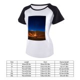 yanfind Women's Sleeve Raglan T Shirt Short Astronomy Bonfire Dark Dawn Daylight Desert Dusk Evening Exploration Fire High