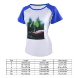 yanfind Women's Sleeve Raglan T Shirt Short Ecology Gardening Grow Growing Growth Little Plant Planting Sapling Seed