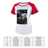 yanfind Women's Sleeve Raglan T Shirt Short Adorable Carpet Cute Dog Furnitures Home Lazy Living Room Pet Puppy Rug