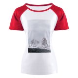 yanfind Women's Sleeve Raglan T Shirt Short Adventure Daylight Desktop Fog Forest Frost Frozen High Landscape