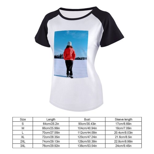 yanfind Women's Sleeve Raglan T Shirt Short Countryside Daylight Freezing Frost Frosty Frozen Icee Landscape Outdoors Scene