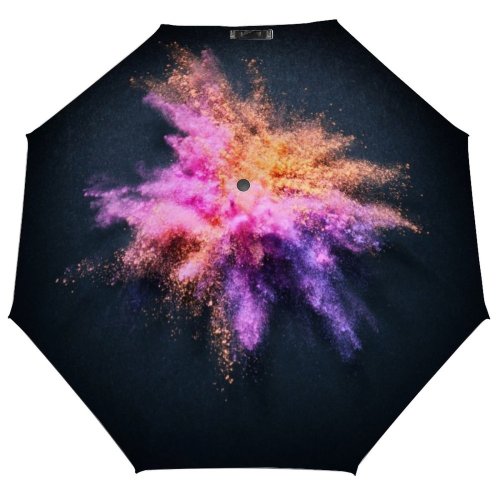 yanfind Umbrella Manual High Purple Make Eyeshadow Vibrant Art Powder Surreal Abstract USA Exploding Windproof waterproof anti-ultraviolet protection golf umbrella