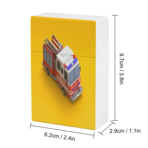 yanfind Cigarette Case Transportation Cartoon Transport Toy Mode Projection Fire Engine Cute Isometric Humor Traffic Hard Plastic Crushproof Cigarette Case