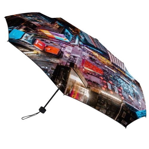 yanfind Umbrella Manual Nightlife Neon Exterior Aerial Lighting York Night Urban Street Built Structure Windproof waterproof anti-ultraviolet protection golf umbrella