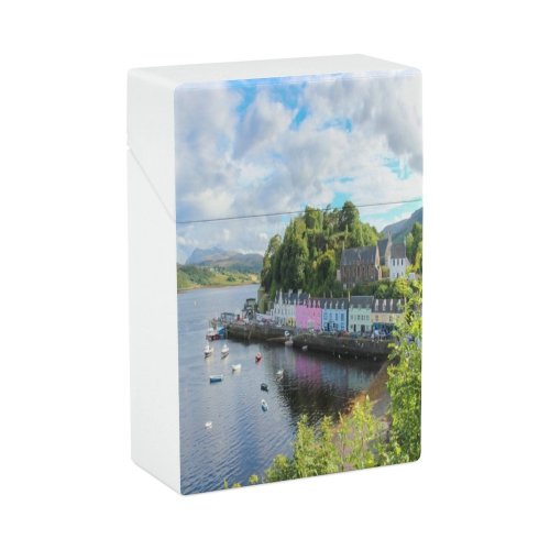 yanfind Cigarette Case Nautical Harbor Dramatic Highlands Sailboat Isle Cloudscape Scotland Coastline Sky Hebrides Reflection Hard Plastic Crushproof Cigarette Case
