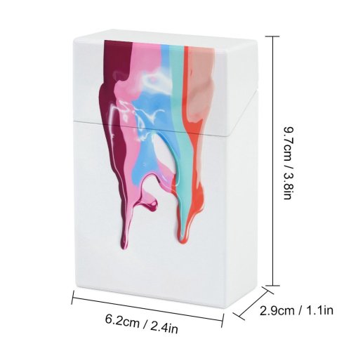 yanfind Cigarette Case Space Leaking Studio Beauty England Liquid Flowing Glamour Shiny Shot Blob Craft Hard Plastic Crushproof Cigarette Case