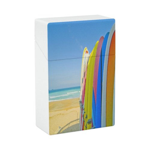 yanfind Cigarette Case Order Newquay England Beach Sea Over Sky Horizon Absence Cornwall Outdoors Surfboard Hard Plastic Crushproof Cigarette Case