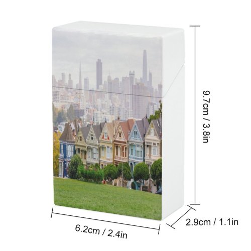 yanfind Cigarette Case Tree Place Houses Victorian Residential Exterior Tilt District Cultures History Hard Plastic Crushproof Cigarette Case