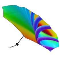 yanfind Umbrella Manual Saturated Growth Bending Futuristic Toy Pulling Bandwidth Rainbow Defocused Moving Vitality Windproof waterproof anti-ultraviolet protection golf umbrella