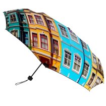 yanfind Umbrella Manual Sky Built Famous Idyllic Simple History Living Street Facade Window Windproof waterproof anti-ultraviolet protection golf umbrella
