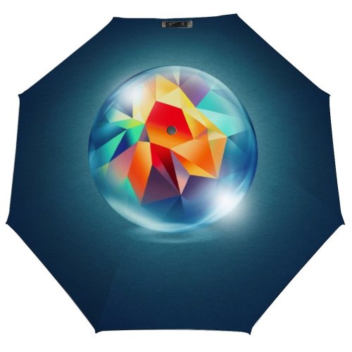 yanfind Umbrella Manual Glowing Transparent Ball Generated Dimensional Spectrum Shiny Research Science Vibrant Digitally Crystal Windproof waterproof anti-ultraviolet protection golf umbrella