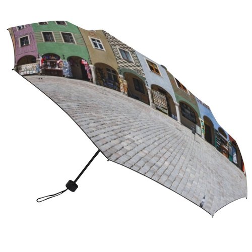 yanfind Umbrella Manual Old Wielkopolska Cobblestone Polish Tile Narrow European Destinations Architecture Outdoors Windproof waterproof anti-ultraviolet protection golf umbrella
