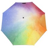 yanfind Umbrella Manual Turquoise Art Abstract Space Painterly Watercolor Paints Beauty Craft Purple Flowing Windproof waterproof anti-ultraviolet protection golf umbrella