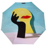 yanfind Umbrella Manual Space Beauty Femininity England Dimensional Lips Sensuality Homemade Fun Art Papercutting Playful Windproof waterproof anti-ultraviolet protection golf umbrella
